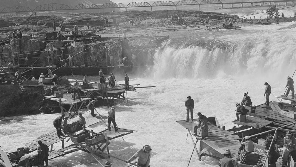 Fishing at Celilo Falls