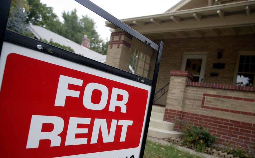 a for rent sign