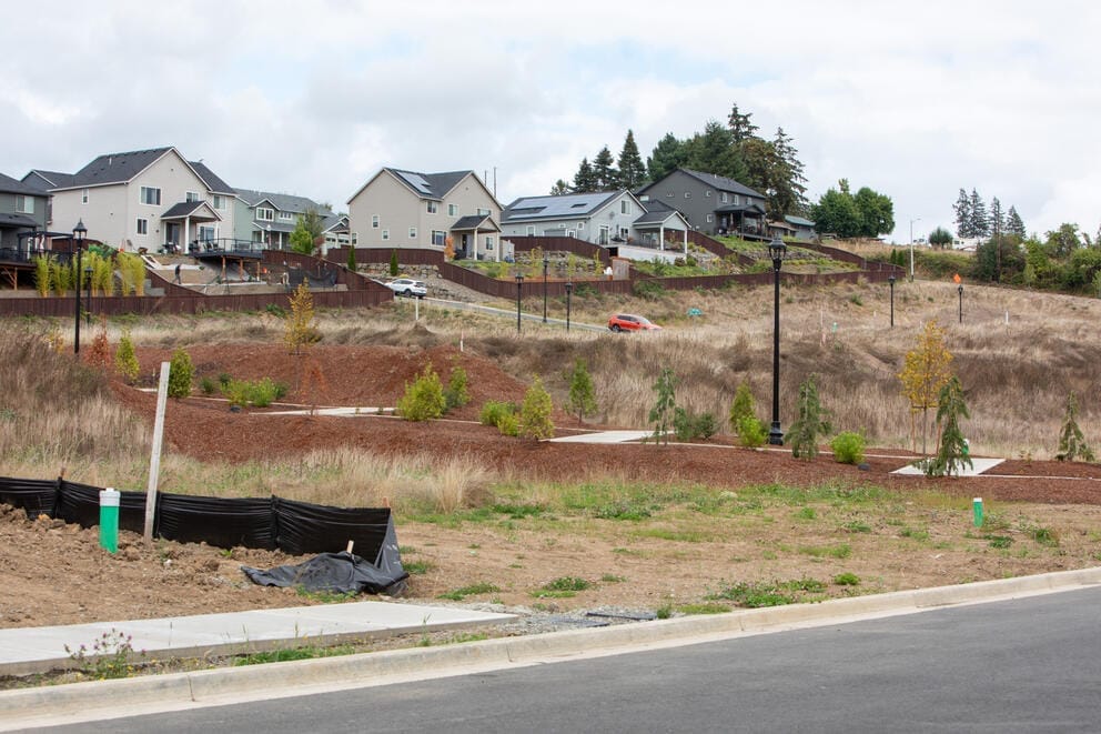 An under construction subdivision.