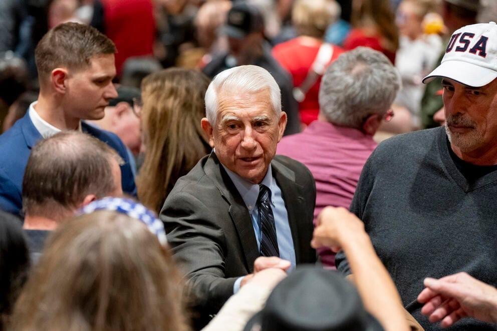 Republican candidate governor Dave Reichert greets supporters