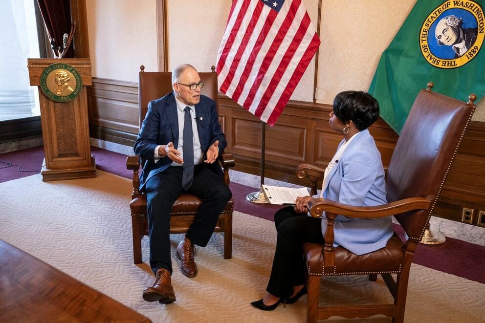 Jay Inslee sits down with Cascade PBS host Paris Jackson
