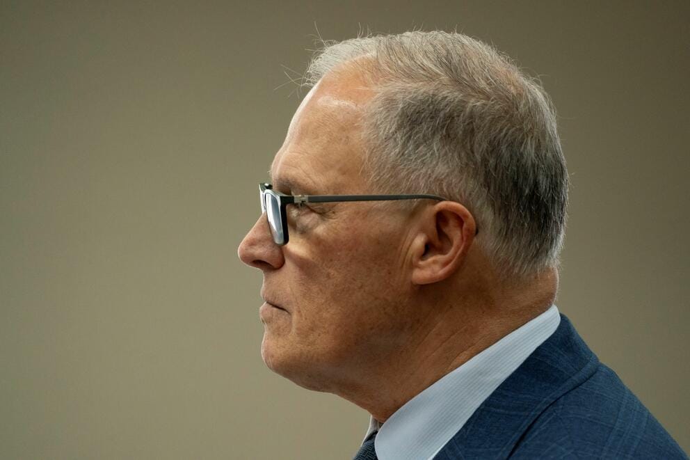 A close up shot of Inslee