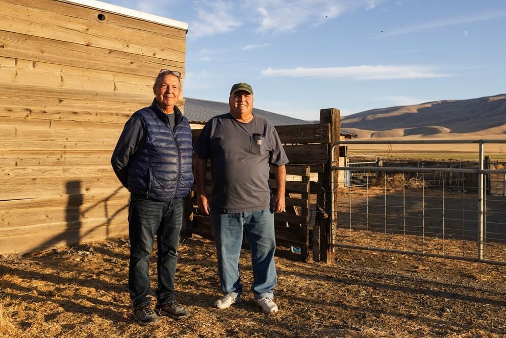 Farmers David and Robin Roberts pose at their ranch.