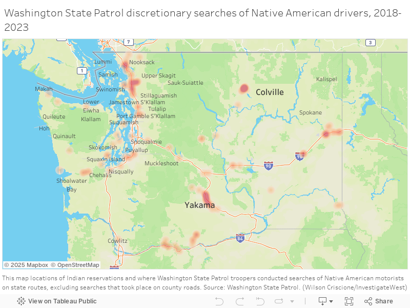 Washington State Patrol discretionary searches of Native American drivers, 2018-2023