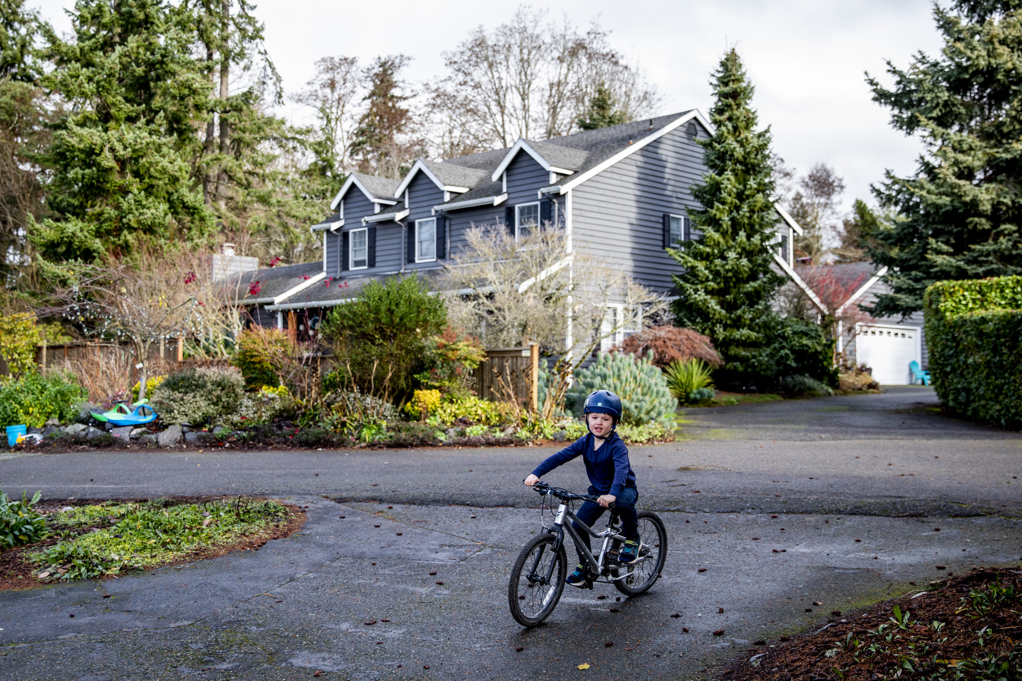 Hugo rides his bike