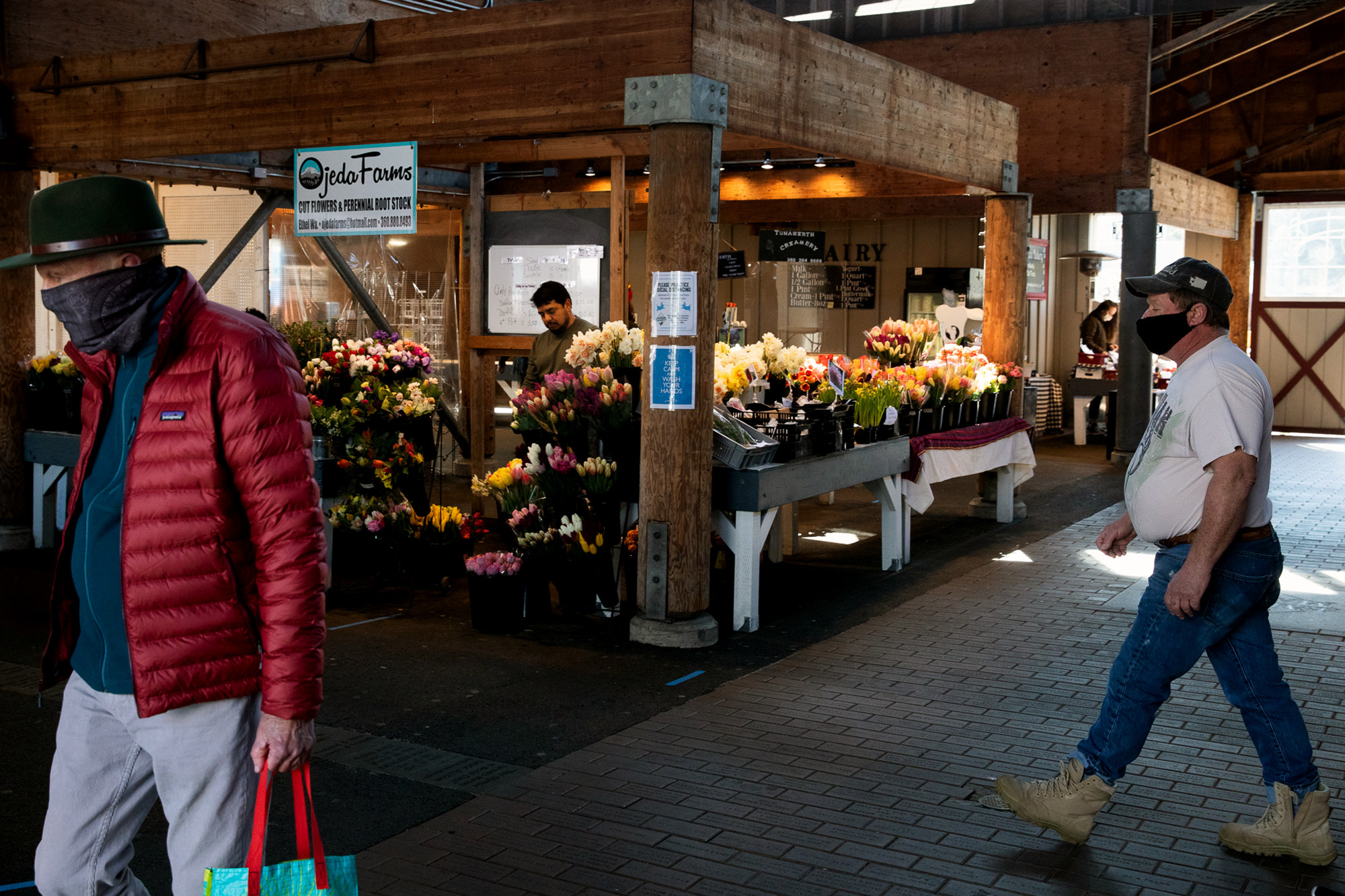 vendor at farmers market