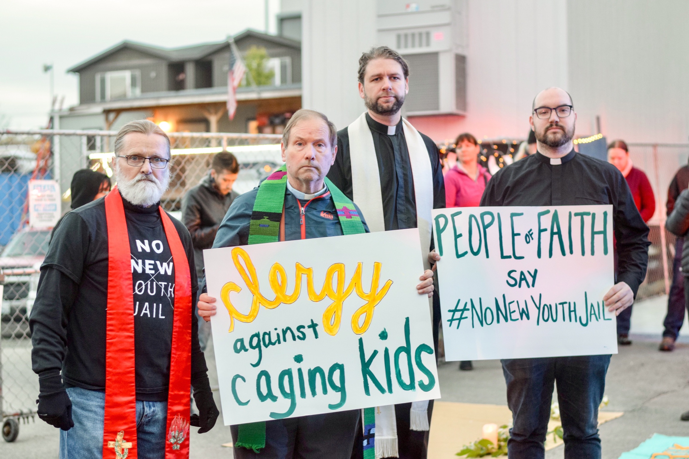 Clergy at last month's youth jail protest.