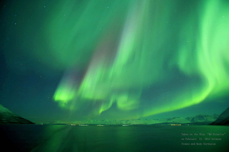 After three months in Norway to hunting the northern lights, I took the Hurtigruten ship “MS Polarlys” as last part of my adventure travel. From 18:00 to 22:00 this night, Lady Aurora dance with an amazing sense of wonder and awe. An amazing display of the northern lights!