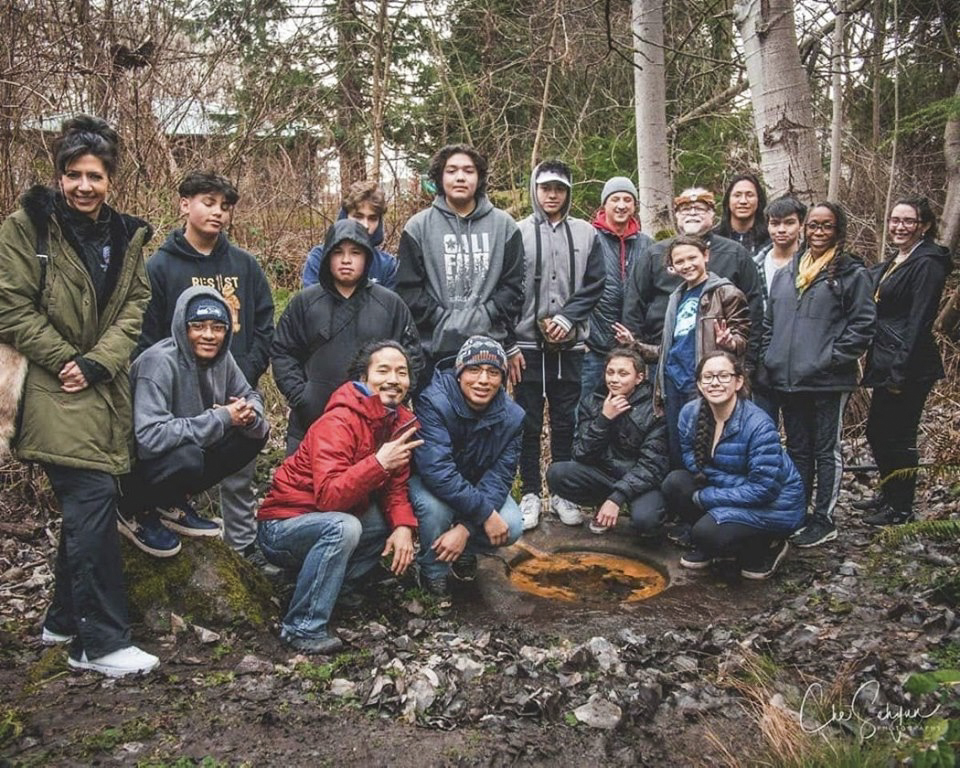 Seattle Clear Sky Native Youth Council and facilitators at Licton Springs
