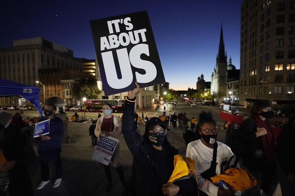 Protesters in the streets