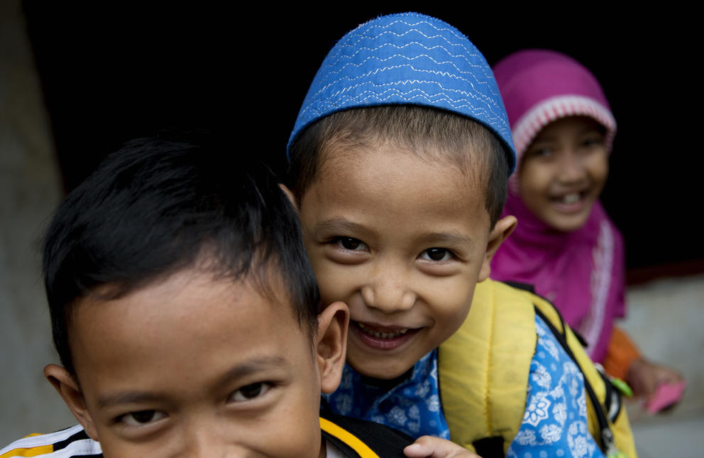 Three smiling children