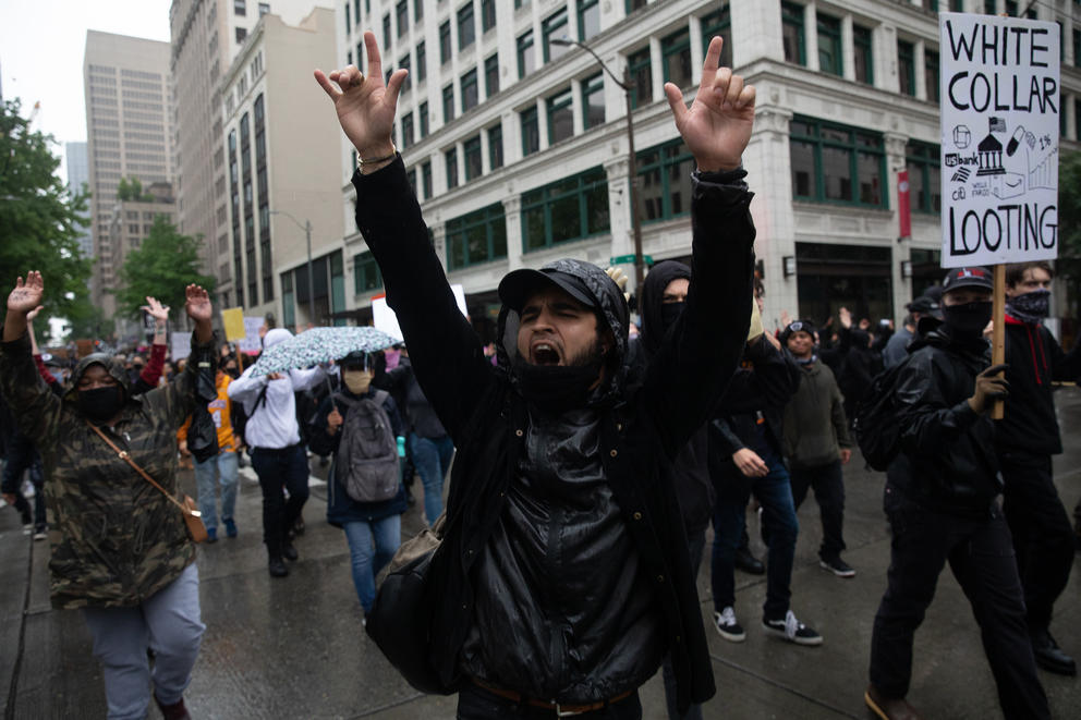 Marchers along 4th Ave