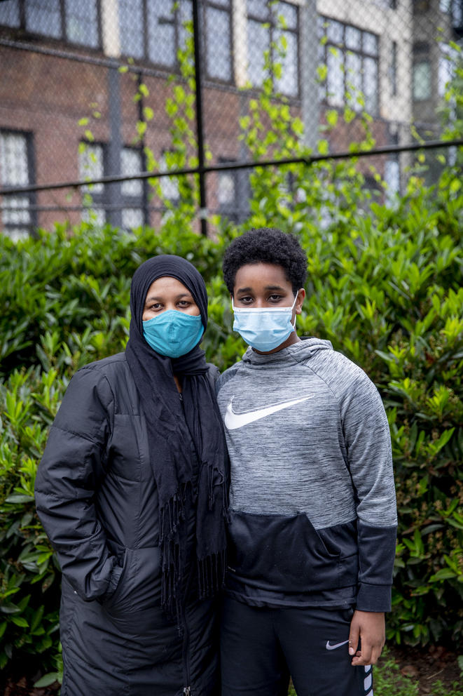 Mother and son portrait