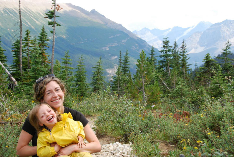 woman and daughter in the countryside