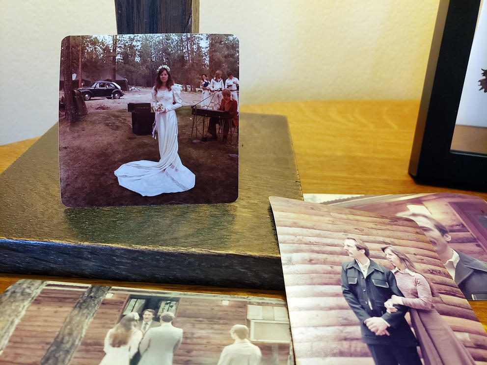a picture of the author's mother and father at their wedding