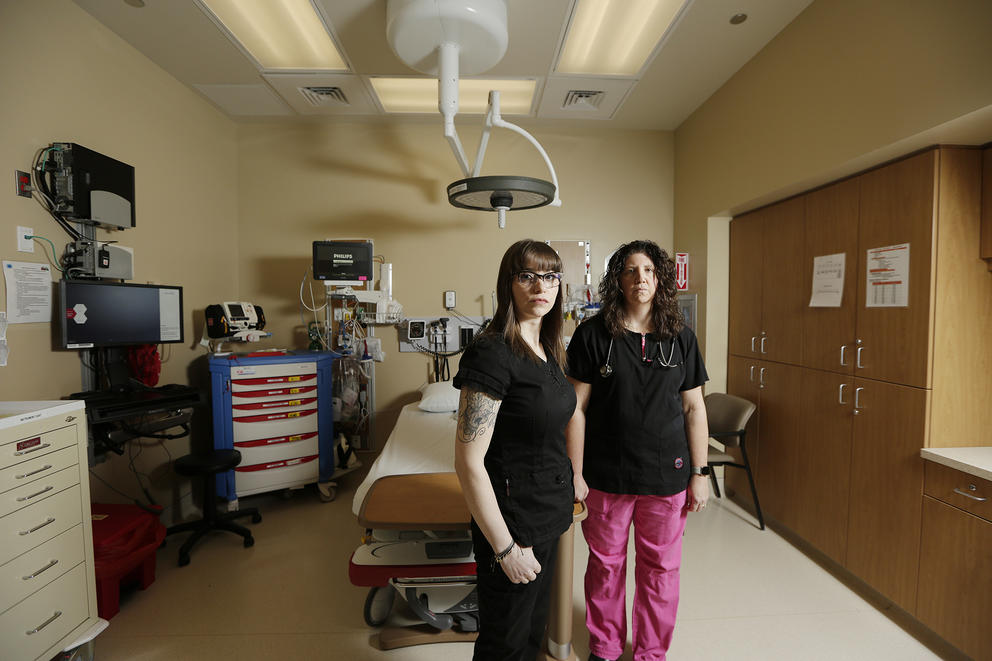 Nurses in an exam room