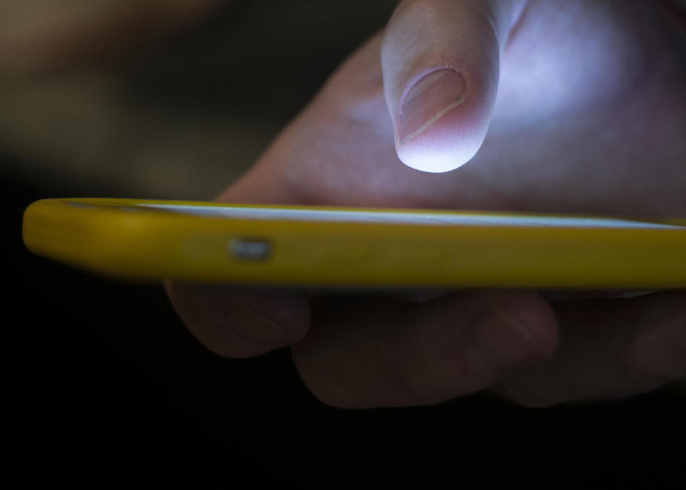Thumb on phone