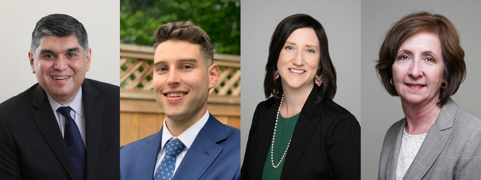 Photo of Washington Legislature candidates Javier Valdez, Mathew Gross, Noel Frame and Kate Martin.