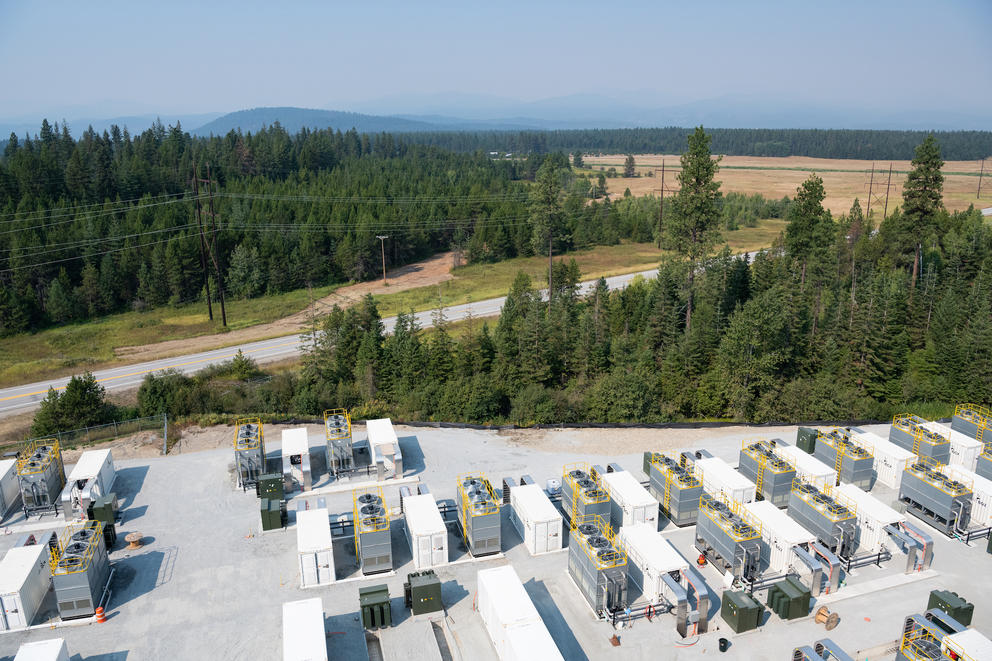 Aerial view of a crypto mining server facility