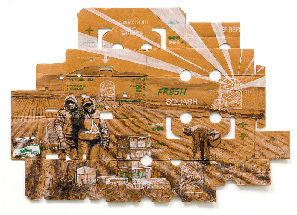 Portrait of farmworkers in a field