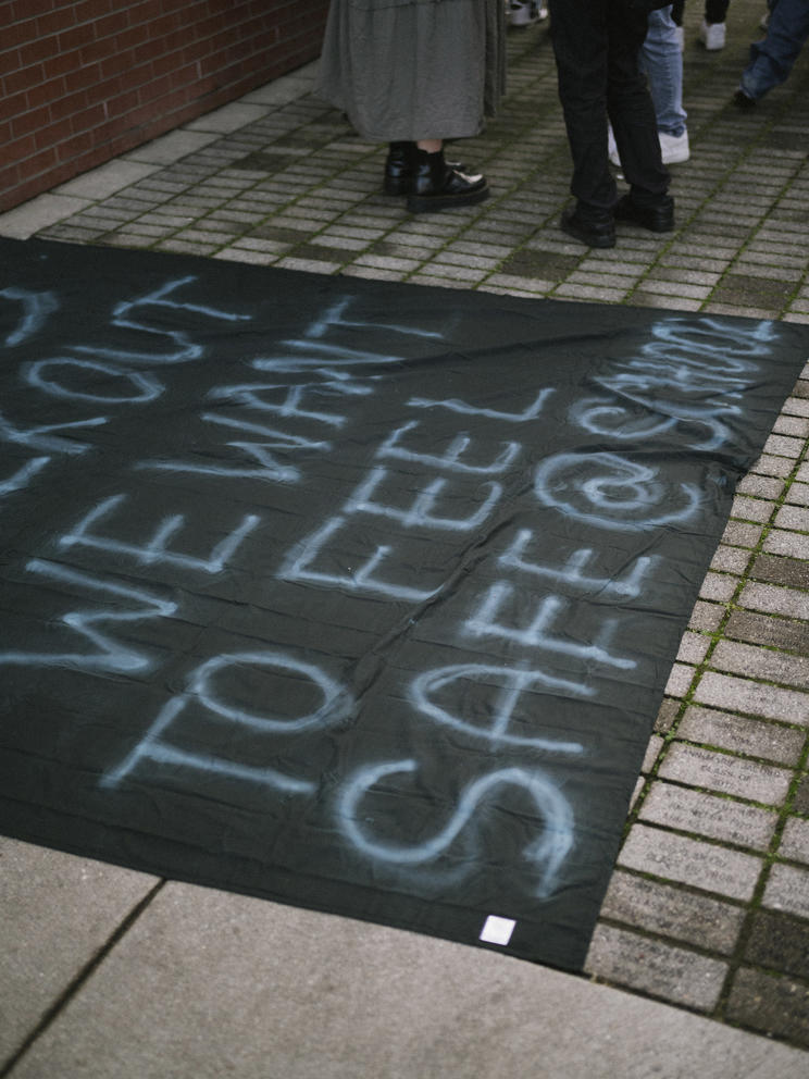 a sign from the student walkout