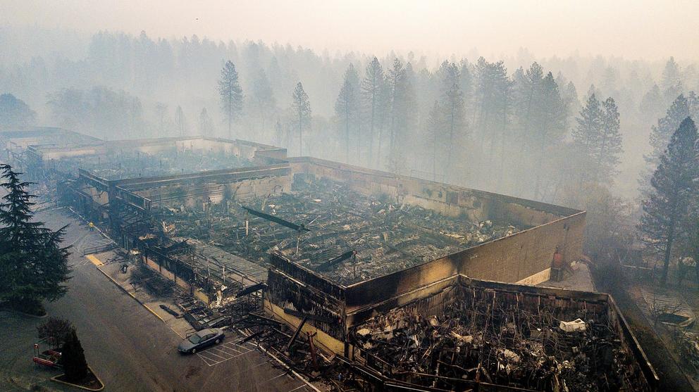 Scorched grocery store