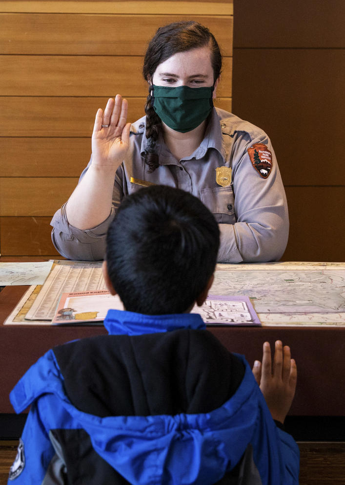Park ranger swears in Junior Park Ranger