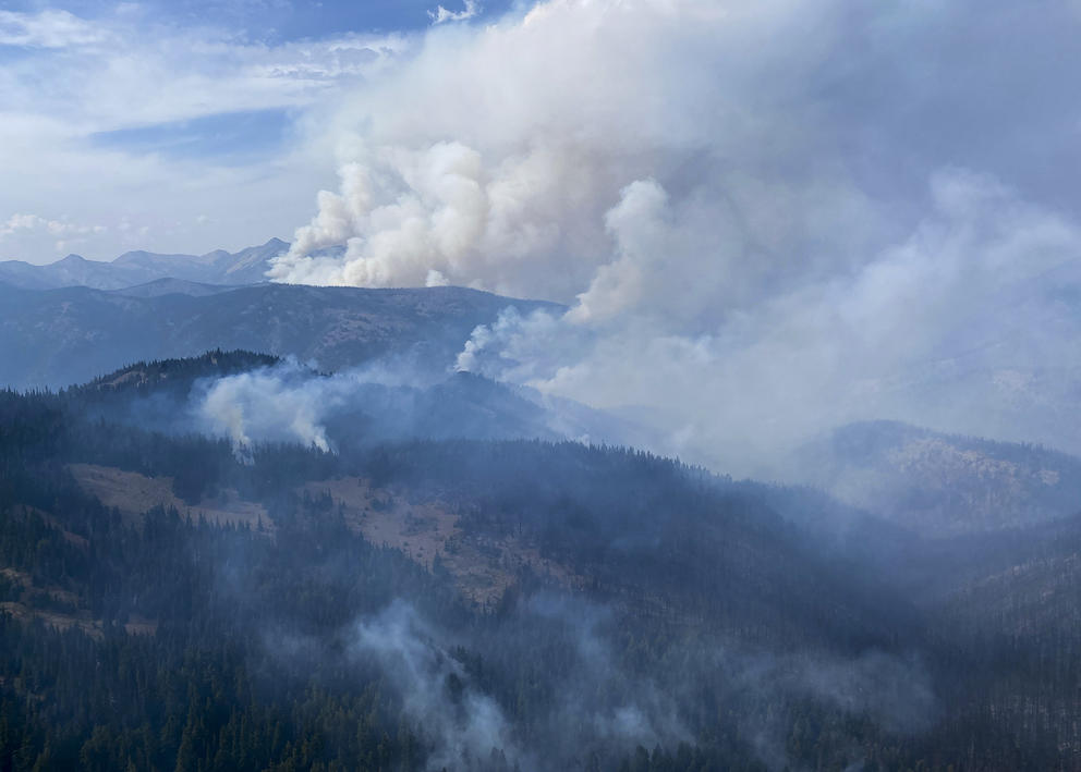 aerial view of fire