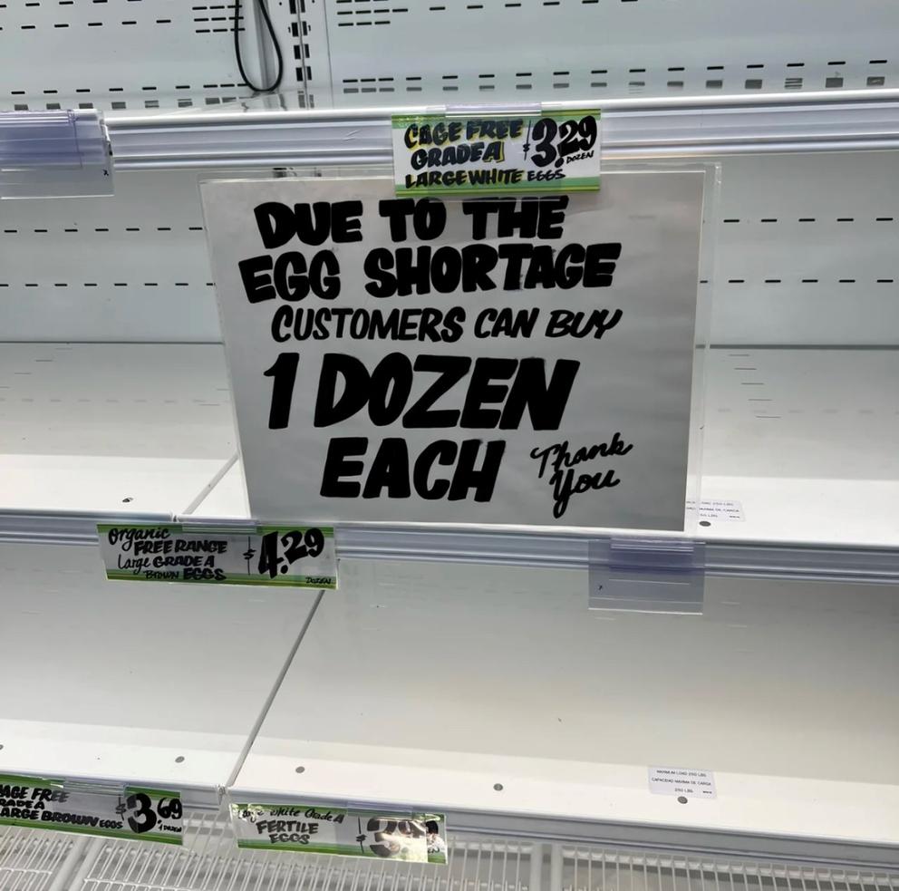 An empty shelf in the University District Trader Joe’s. 