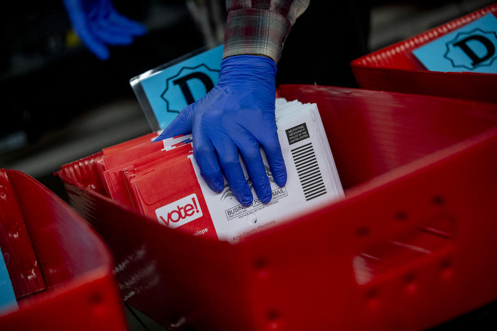 ballots at the King County processing center
