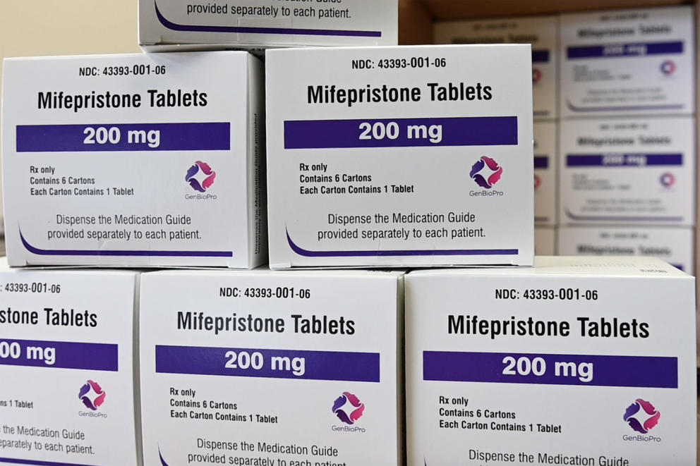 Boxes of the drug mifepristone