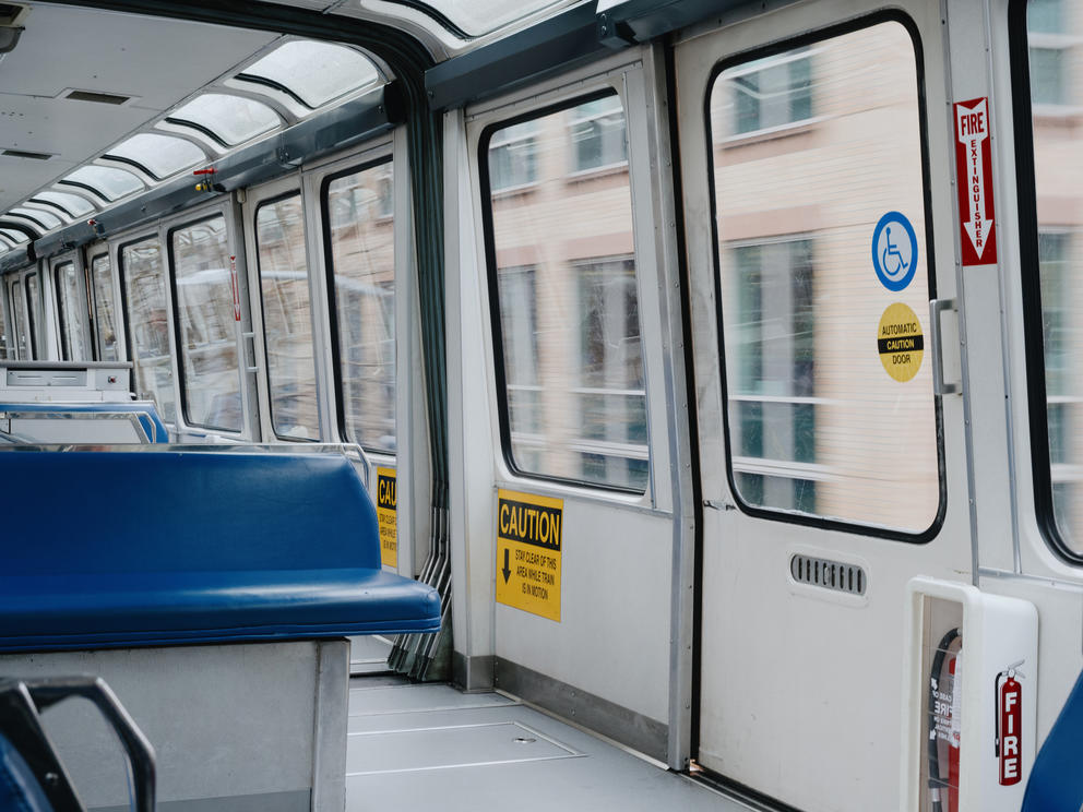The Seattle Center Monorail en route to Westlake Center.