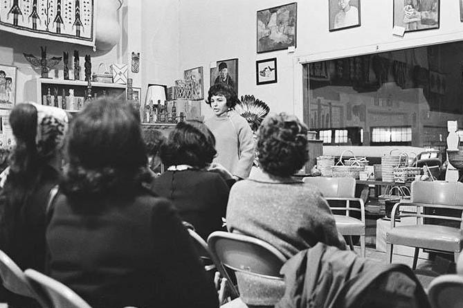 The American Indian Women's Service League grew out of a 1958 meeting of American Indian women sharing their concerns over living conditions their people faced. T