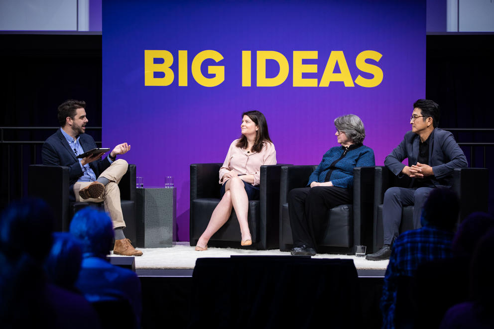 Four people on stage
