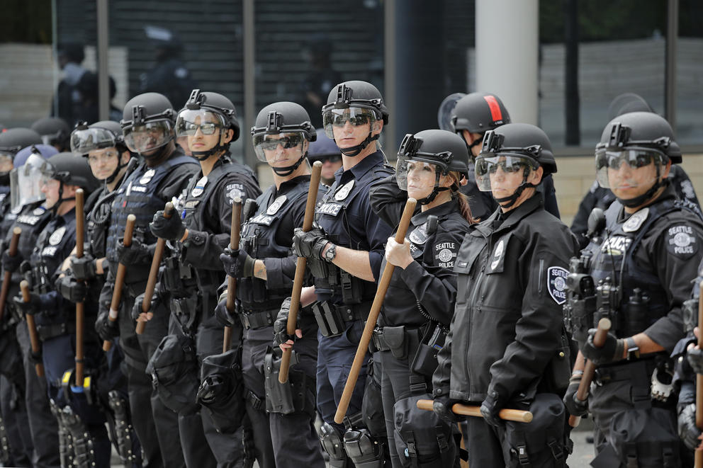 Seattle Police in Seattle's Capitol Hill neighborhood