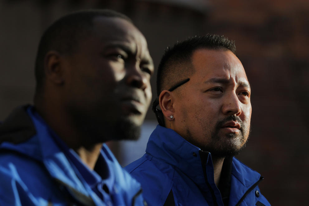 CARE team community crisis responders Abdillahi Mohamed and Chris Inaba