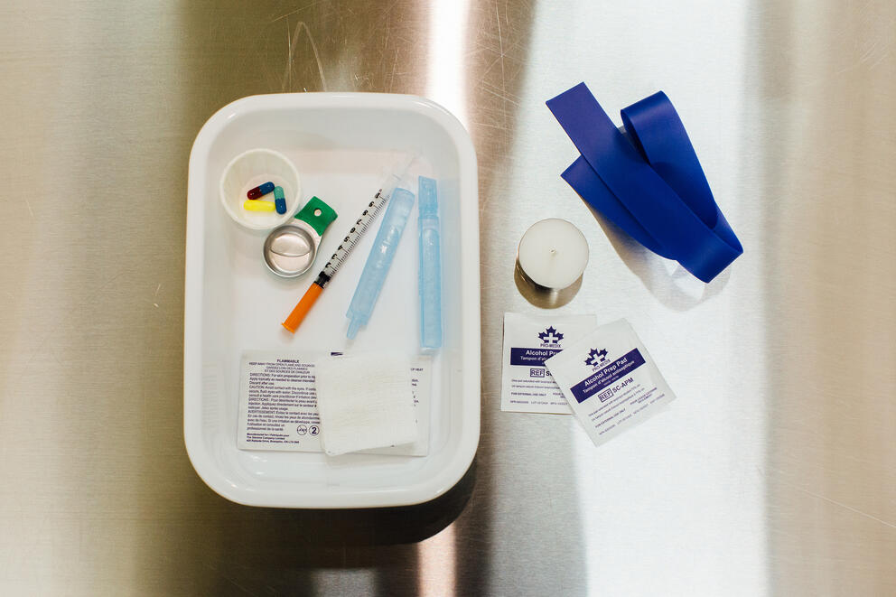Medication and injection supplies for a patient of the Safer program