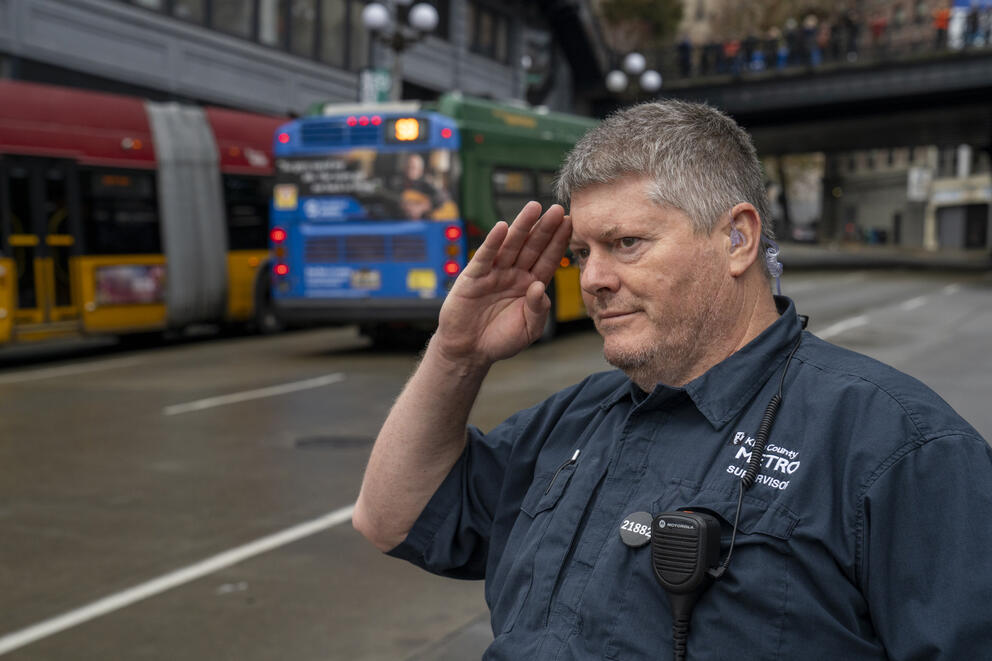 a man salutes 