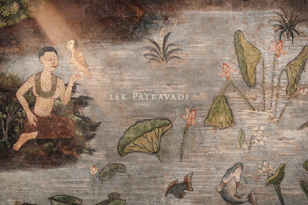 drawing of what looks like figures painted in a buddhist temple
