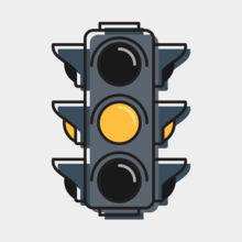 yellow stop light