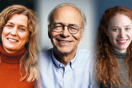Michelle Nijhous, Peter Singer and Hannah Weinberger