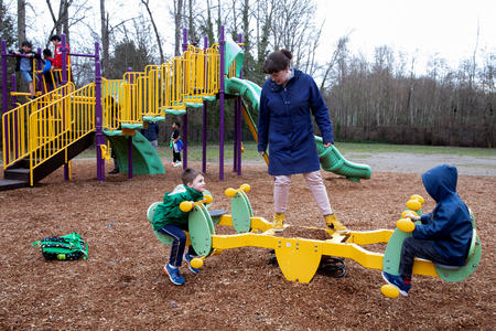 family on a playground