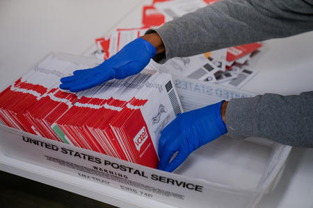 Ballots being sorted