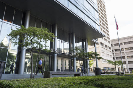 Outside of a court building