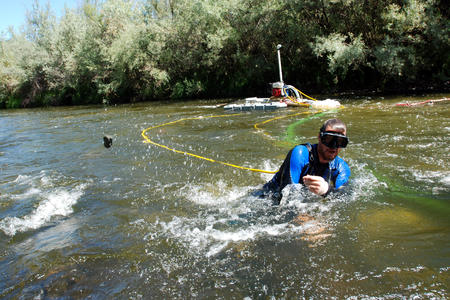 Man in river