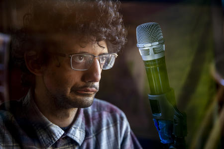 Hurwitz stares at oversized mic