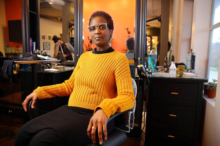 woman in salon