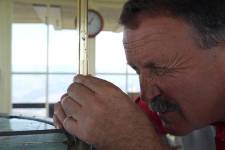 lightning bill fire lookout squints at fire scope