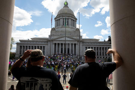 protestors in Olympia