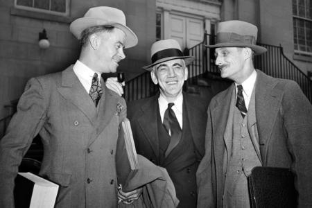 William Dudley Pelley, right, former leader of the Silver Shirts